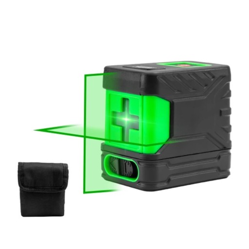 Nivelă laser HILDA cu 2 linii, fascicul verde, autonivelare, proiecție precisă, potrivită pentru interior, cu geantă pentru transport ușor
