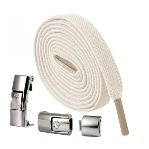 No Tie Skosnören Med Lås 100cm Elastiska Sport Skosnören Med Metall Spänne Löparskor Fitness Skor Barn Skor