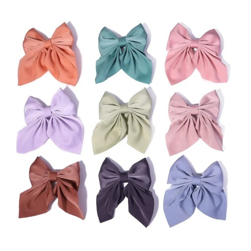 Noeud en satin pour enfants 11,5 cm Unicolore Barrette type canard Accessoire capillaire élégant pour filles