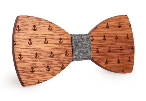 Nœud papillon en bois - ancre J643