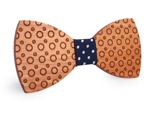 Nœud papillon en bois avec motif gravé J645