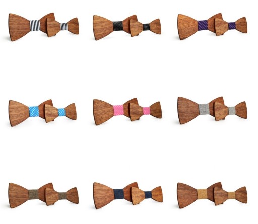 Nœud papillon en bois - homme + enfant J639