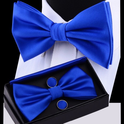Nœud papillon pour homme, pochette et boutons de manchette T1309
