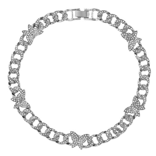 Női choker nyaklánc pillangókkal