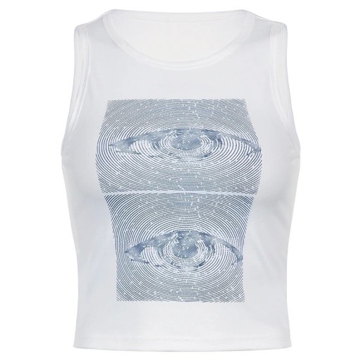 Női crop top egyszínű szemmintás O nyakkivágással széles pántokkal poliészter spandex modern top