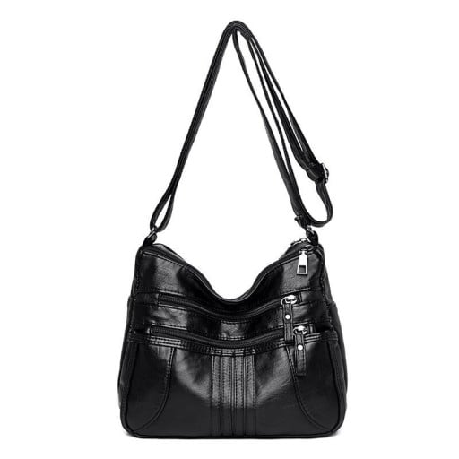 Női crossbody táska PU bőrből Két elülső cipzáras zseb Állítható pánt Méret 26 x 20 x 11 cm Minden napra