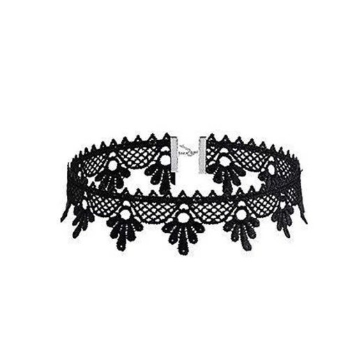 Női csipkés choker kapoccsal 32 + 5 cm nyaklánc fekete csipke, hangsúlyos kiegészítő mindennapi viselethez és társadalmi eseményekhez