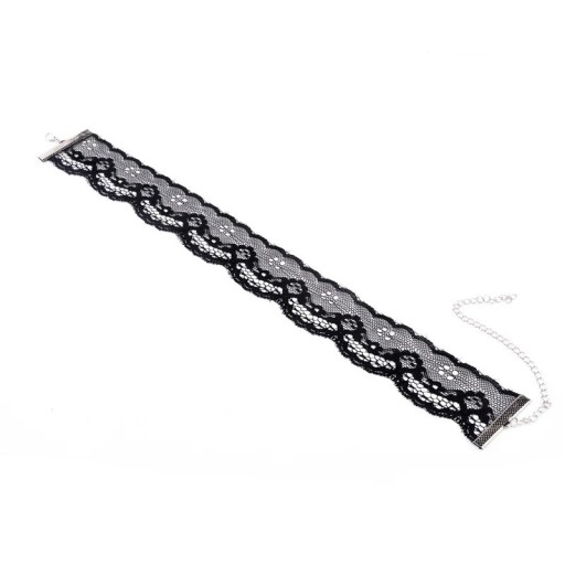 Női csipkés choker nyaklánc szalagzárral cinkötvözet elegáns nyakdísz mindennapi viseléshez