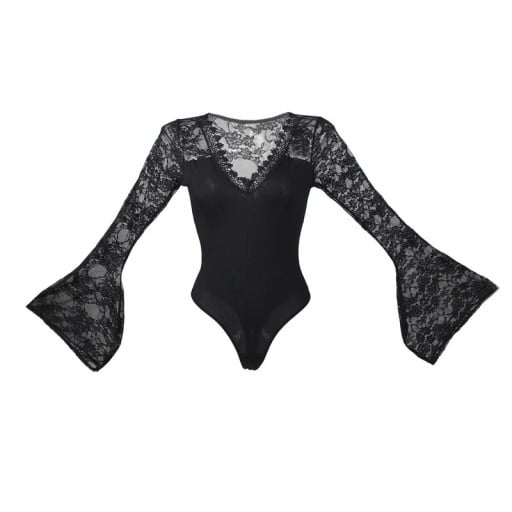 Női hosszú ujjú csipke body B812