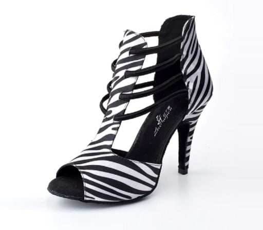 Női körömcipő zebra mintával