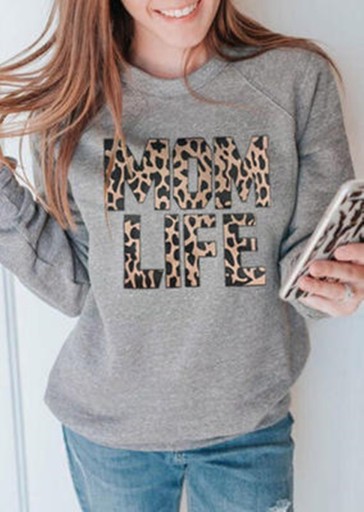 Női pulóver leopárd felirattal