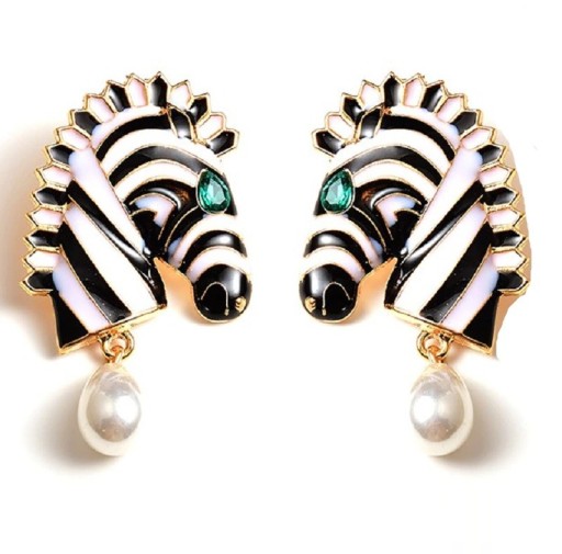 Női zebra lógó fülbevaló