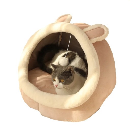 Non-slip Cat Bed with Toy 31 x 30 x 28 cm