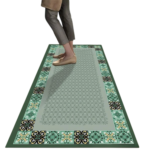 Non-Slip Rug 50x160 cm Kitchen Mat Retro Style Long Runner Decoration for Living Room Bathroom Bedroom Hallway