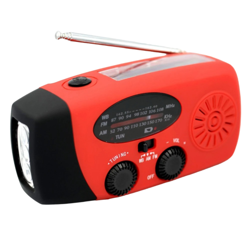 Nouzové rádio se svítilnou a powerbankou Přenosné rádio AM/FM Bezdrátové rádio LED svítilna Powerbanka 2000mAh 14,5 x 7,8 x 5 cm Voděodolné