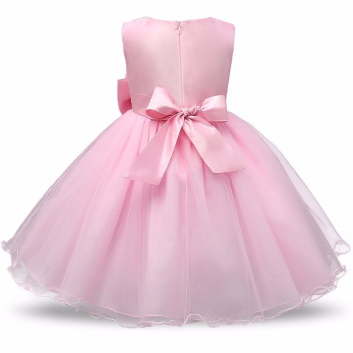 Nowoczesna sukienka dziewczęca - różowy