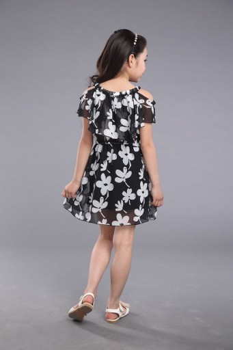 Nowoczesna sukienka dziewczęca w kwiatowy wzór J1389