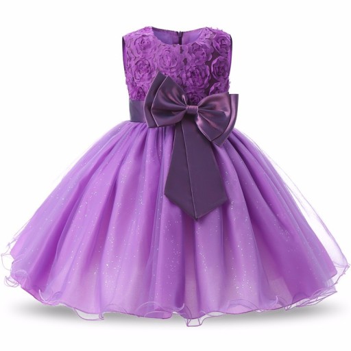 Nowoczesna sukienka dziewczyny - fioletowa