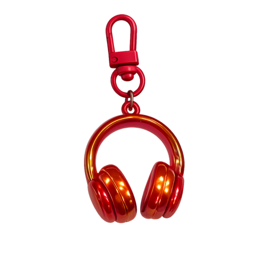 Nyckelring 4 cm Transparenta hörlurar Plastisk mini dekoration Nyckelring för ryggsäck Handväska Stilig musikaccessoar