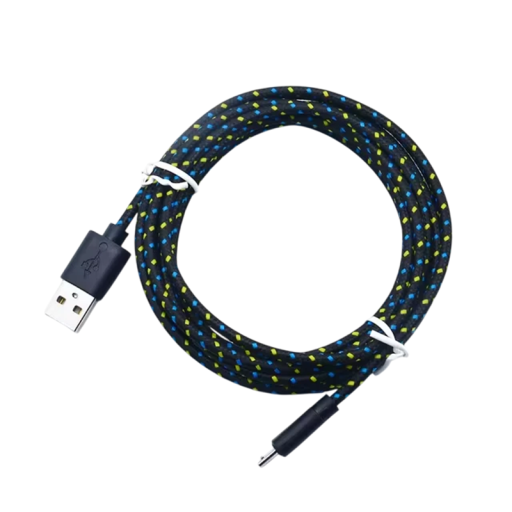 Nylon-pikalataus Micro USB- ja USB A -kaapeli, 50 cm, lataukseen ja tiedonsiirtoon, 2,4 A:n lyhyt ja kestävä punottu kaapeli matkoille.