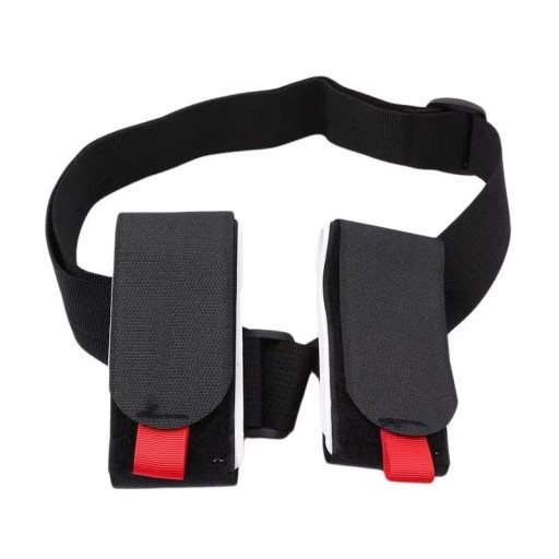 Nylon Ski Strap 116 x 3.7 cm Adjustable Shoulder Strap with Handle and Velcro Black Holder for Ski Poles and Skis