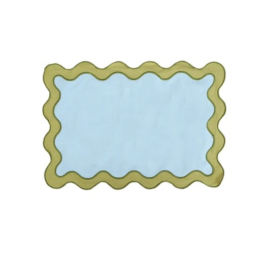 Obdélníkové prostírání 48 x 33 cm 100% bavlna Vlnitý okraj Hravý design Dekorativní bavlněné prostírání na stůl