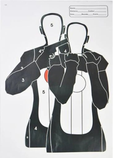 Objetivo de tiro de papel silueta 45 x 32 cm Entrenamiento de defensa de persona en peligro Objetivo para armas de fuego y rifles Entrenamiento