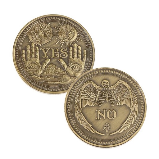 Obojstranná kovová minca 4 x 4 x 0,3 cm s nápismi Yes a No na každej strane Pamätné mince na pomoc pri rozhodovaní Áno a Nie Zberateľská kovová minca