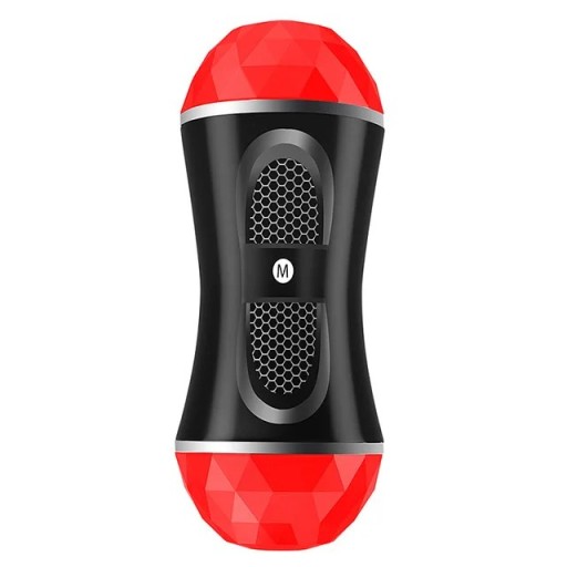Obojstranný masturbátor vagína a ústa s realistickou vnútornou textúrou v pevnom obale 17x6,5 cm, diskrétne balenie