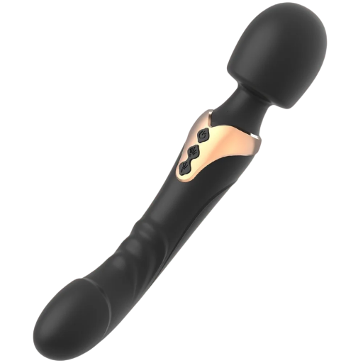Oboustranný silikonový vibrátor 25,3 cm s realistickým zakončením a hlavicí typu Magic Wand 20 režimů vibrací USB nabíjení voděodolný diskrétní balení