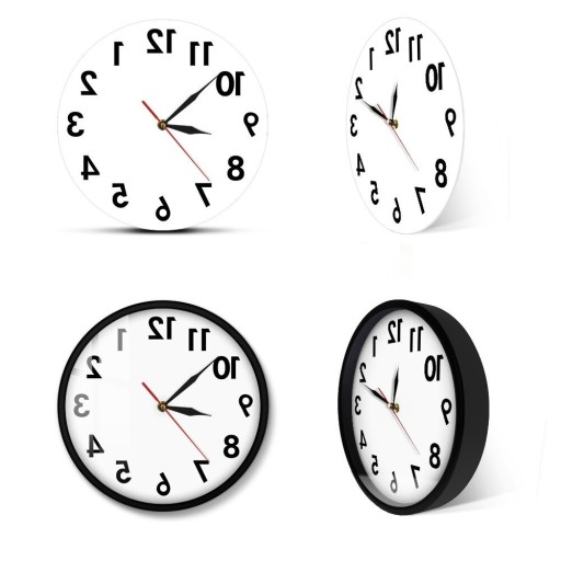 Obrácené nástěnné hodiny