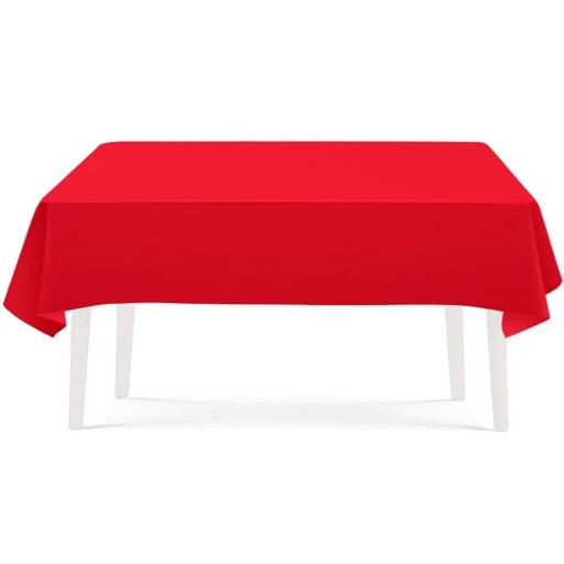 Obrus na stół 137 x 274 cm Czerwony obrus na imprezy i uroczystości Ochronny obrus na stół jadalny Dekoracja na urodziny
