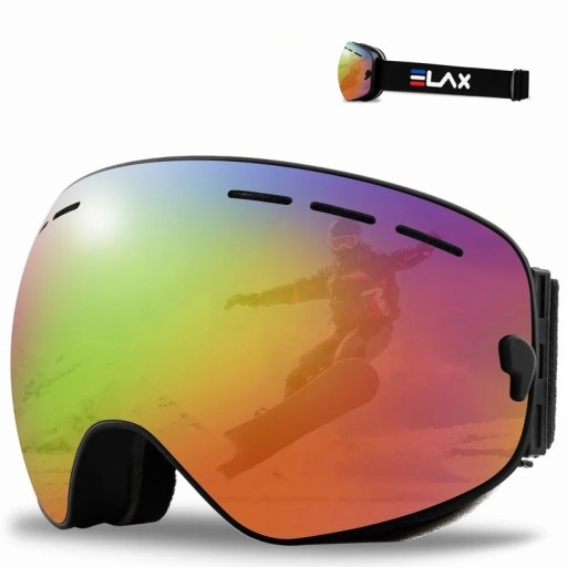 Occhiali da sci con effetto specchiato Occhiali per sci e snowboard con protezione UV400 per uomini e donne Occhiali da sci per casco contro l'appannamento