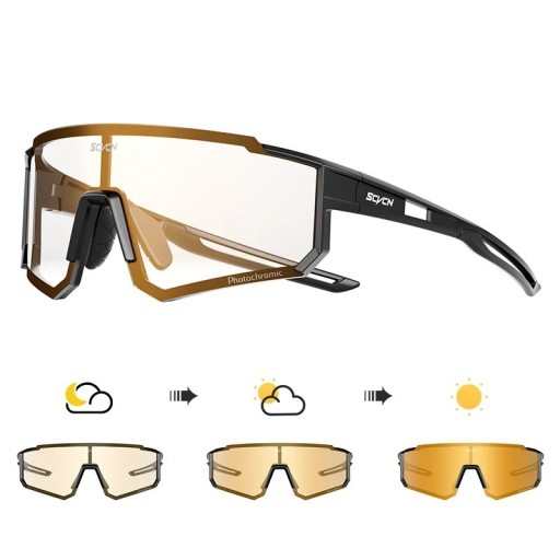 Occhiali sportivi fotochromatici UV400 con lenti oscuranti montatura bicolore occhiali da ciclismo e corsa