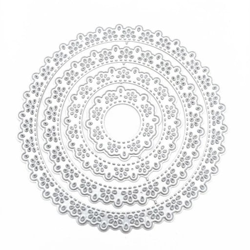 Ocelová vyřezávací šablona krajkový spirálový ornament 11 x 11 cm kovová cutting dies pro scrapbooking výrobu přání dekorací