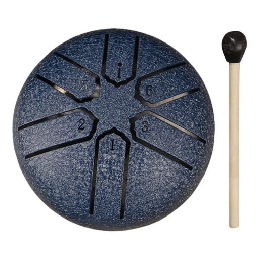 Ocelový jazýčkový buben 75×75 mm 6 tónů Mini handpan meditační nástroj Dešťový buben pro jógu Relaxaci Venkovní hraní Jedinečný dárek