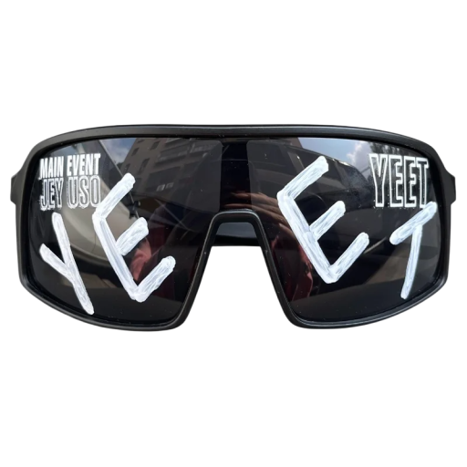 Ochelari de soare sport din plastic pentru bărbați, 14 x 6 x 14 cm, ochelari eleganți cu protecție UV, cu inscripție pe branșe, pentru activități recreative și sportive
