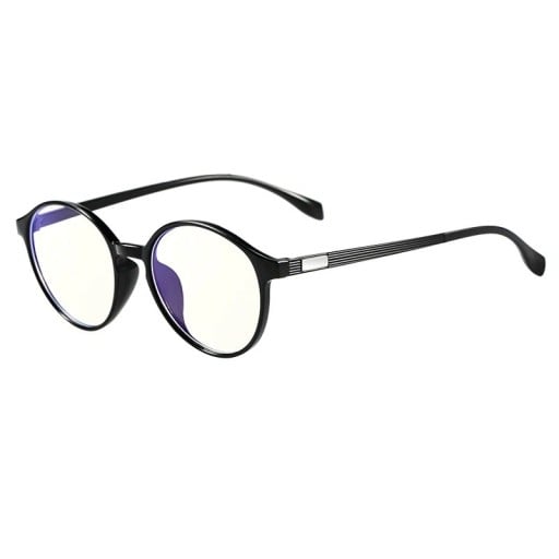 Ochelari împotriva luminii albastre pentru lucru la computer Rama plastică rotundă cu suporturi integrate Brațele cu model striat și plăcuță