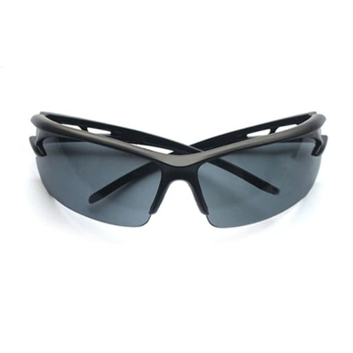 Ochelari sportivi de ciclism cu protecție UV Design semi-rame cu lentile curbe și cadru negru Potriviți pentru bicicletă și drumeții