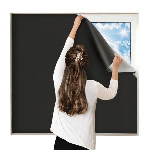 Ochranná okenní fólie neprůhledná černá 300 x 145 cm Zatemňovací fólie na okna Fólie na sklo Ochrana soukromí Dekorace