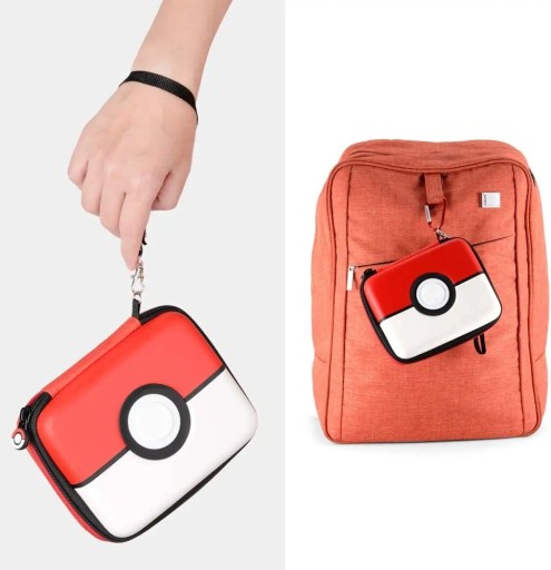 Ochranné pevné pouzdro na sběratelské karty s motivem pokébalu kapacita přes 400 karet zip poutko a karabina