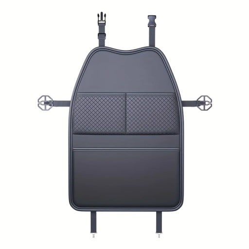 Ochranný kryt zadní strany autosedačky s kapsami univerzální PU kůže voděodolný chránič proti okopání a nečistotám