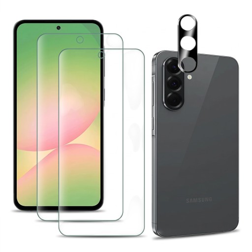 Ochronne szkło Samsung Galaxy A16 Na wyświetlacz i aparat Twardość 9H 0,33 mm Odporne szkło hartowane 2,5D Przeciw odciskom Kompatybilne z etui