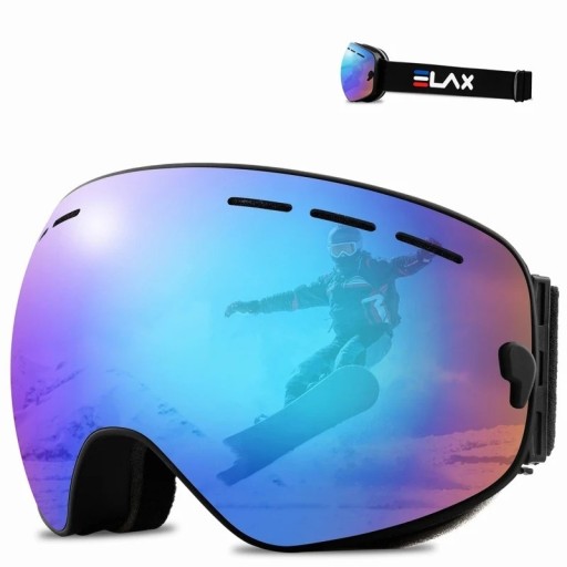 Óculos de esqui com efeito espelhado Óculos para esqui e snowboard com proteção UV400 para homens e mulheres Óculos de esqui para capacete contra embaciamento