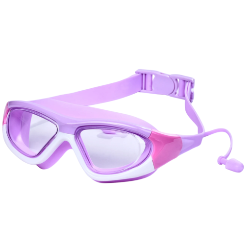 Óculos de natação infantis em silicone 14,5 x 5,5 x 18,5 cm Óculos de água com tampões de ouvido Proteção ocular Natação Equipamento de natação para crianças