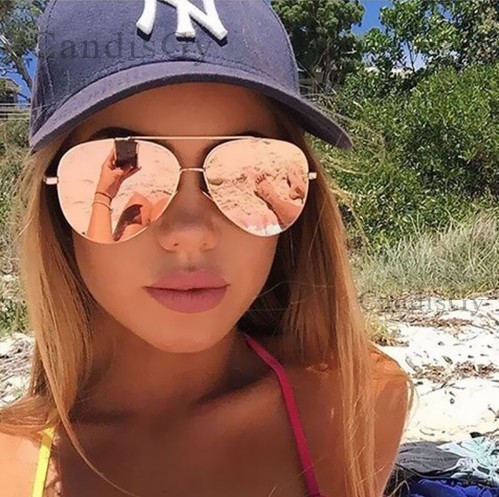 Óculos de sol femininos estilo piloto