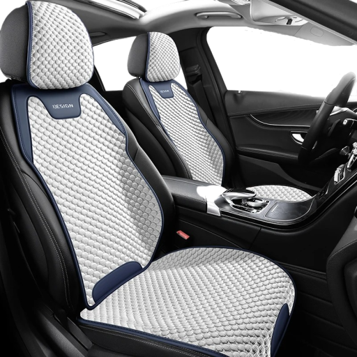 Oddychający pokrowiec na fotel samochodowy Pokrowiec na przednie siedzenie Niebieska, antypoślizgowa podkładka na siedzenie samochodowe, uniwersalna
