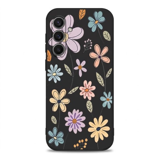 Odolný silikonový obal na Samsung Galaxy A16 Potlač farebných kvetov Tenký profil Lemy objektívov zvýšené o 1,5 mm Nápis Flower na boku