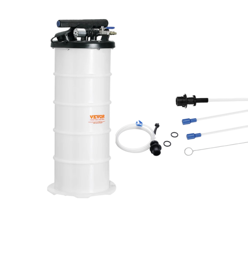 Odsávač kapalin 6,5 l se sací hadicí bílá černá 200 × 550 mm pro výměnu oleje a automobilových kapalin