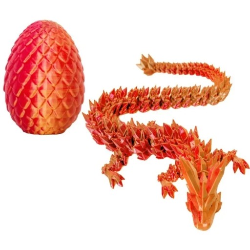 Oeuf de dragon ouvrant avec dragon 22 cm Oeuf coloré avec dragon flexible Jouet pour enfants Figurine fantastique Dragon dans l'œuf Décoration et jeu en un